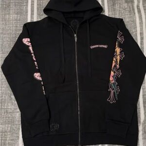 Men's Black Graphic Hoodie Jacket